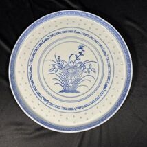 Rice Eyes Lotus Flower Large TEA SET SERVING TRAY Porcelain Pottery Chinese - $24.99