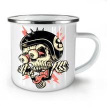 Biker Head Face Skull NEW Enamel Tea Mug 10 oz | Wellcoda - £18.17 GBP
