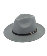 Gray Fedora Wide Brim Panama Cowboy Hat UNISEX - £32.83 GBP