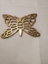 Brass Butterfly Trivet Kitchen Decor Nature Core 8&quot; × 5.5&quot; Vintage - £7.47 GBP