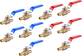 (Pack of 10) EFIELD 1/2 Inch Pex Crimp Brass Full Port Shut-Off Ball Valve for H - £31.89 GBP