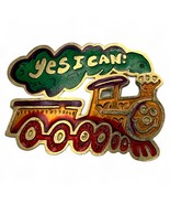 &quot;Yes I Can!&quot; Train Enamel Pin Badge Gold-Tone Vintage Fun Collectible Ac... - $10.54 CAD