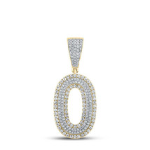 10kt Two-tone Gold Mens Round Diamond Number 0 Charm Pendant 3/4 Cttw - £706.87 GBP