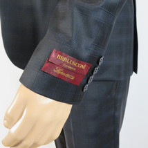 Men Suit BERLUSCONI Turkey 100% Italian Wool Super 180's 3pc Vested #Ber41 Black image 5
