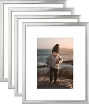 8x10 Picture Frames Silver,Photo Frames Real Glass for Picture 5x7 (Set of 4) - £11.62 GBP