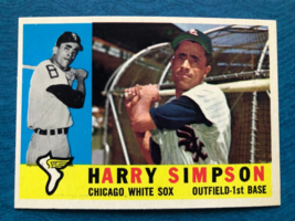 1960 TOPPS BASEBALL CARD HARRY SIMPSON #180 (NM) - $6.00