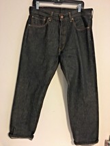Levi’s Black Denim Jeans Men&#39;s Sz W 33 X L 32 100% Cotton Stitch - £16.37 GBP