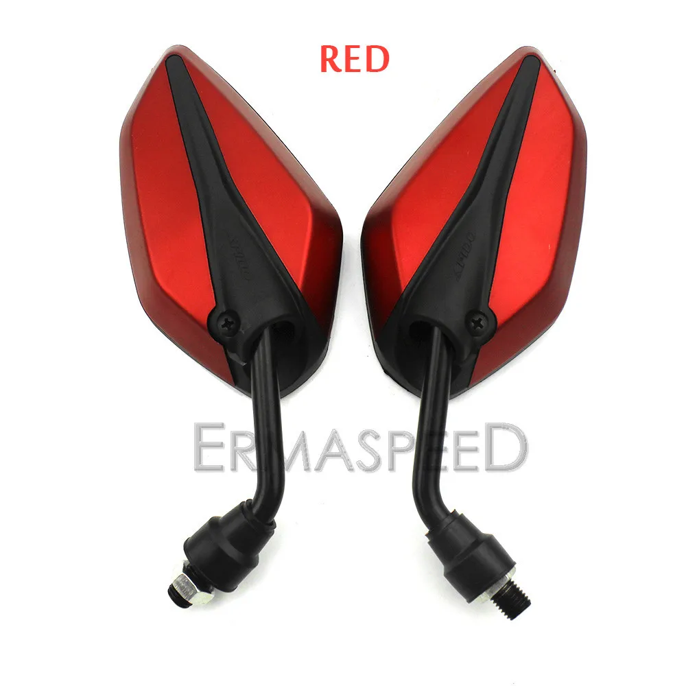 1Pair Fashion Universal Motorcycle Scooter Rear View Mirrors Leaf Shape Front Si - £375.30 GBP