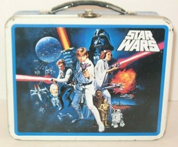 Star Wars Tin Box Lunchbox with Darth Vader, Luke, Princess Leia, Hans Solo, .. - £5.30 GBP