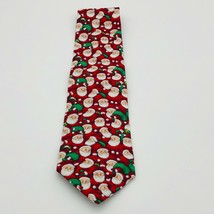 Claybrooke Christmas Santa Necktie Red with White and Green - £7.04 GBP