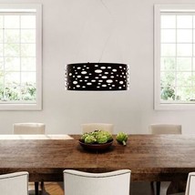 Hampton Bay Mokala 3-Light Mahogany Finish Drum Pendant - $1,224.99 MXN