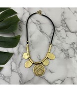 Madewell Gold Tone Chunky Necklace Hammered Finish Statement Metallic - $17.81