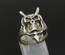 925 Sterling Silver - Vintage Skeleton Head Demon Band Ring Sz 6.5 - RG23197 - £30.50 GBP