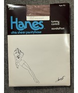 Vtg Hanes Ultra Sheer Tummy Control Sandalfoot Pantyhose Size D Little C... - $292.79 MXN