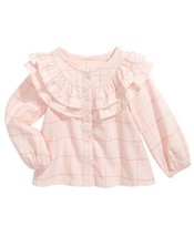 First Impressions Infant Girls Cotton Ruffle trim Windowpane Top,3-6 Months - £18.73 GBP