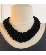 Thick black beaded necklace - $18.51