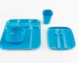 Your Zone ~ Six (6) Piece Set ~ Kids Dinnerware ~ Plastic ~ Blue - $14.96