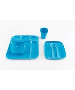 Your Zone ~ Six (6) Piece Set ~ Kids Dinnerware ~ Plastic ~ Blue - £11.78 GBP