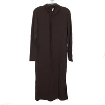 NWOT Womens Size XS Garnet Hill Brown Long Sleeve Turtleneck Knit Midi Dress - £31.32 GBP