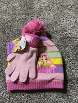 Disney Princesses Girls Winter Hat and Kids Youth Mitten Set, Beanie - £9.49 GBP