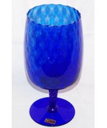 LT MId Century Contemporary Pedestal Compote Stem Vase Cobalt Blue Optic... - $74.36 CAD