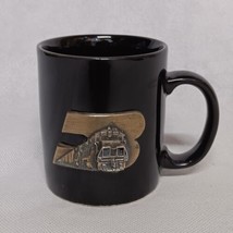 Burlington Northern Railroad Coffee Mug Black Gold Metal B Train Emblem ... - £19.27 GBP