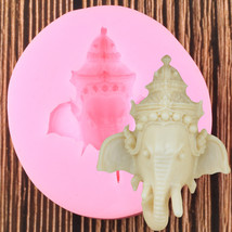 Elephant Head Buddha Silicone Mold Fondant Cake Chocolate Candy Clay Decor Mould - £6.06 GBP
