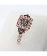 1.50ct Chocolate &amp; Simulated Diamond 14K Rose Honey Gold Plated Engageme... - £69.36 GBP