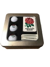 Rfu Rugby Inglaterra Golf GIFT TIN, Bolas, Bolsa Tag, Tees - $19.31