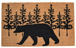 18" X 30" Brown and Black Coir Bear Outdoor Fall Door Mat - $1,695.29 MXN