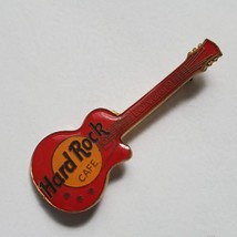 Vintage Hard Rock Cafe Atlanta Guitar Brooch Pin Red, Gold, Gold Tone &amp; Enamel - £14.92 GBP