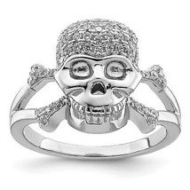 Silver  and CZ Skull Ring QR6197 - $74.37