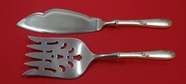 Sweetheart Rose by Lunt Sterling Silver Fish Serving Set 2 Piece Custom ... - £106.12 GBP