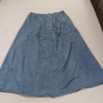 Capacity RN#82127 Blue Front Button Cotton Pleated Skirt Pockets Size Medium image 14