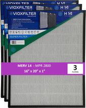 VioxFilter H14AF16201 MERV 14 Pleated 16&quot;x20&quot;x1&quot; AC Air Filter (Pack of 3) - £110.97 GBP