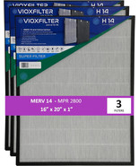 VioxFilter H14AF16201 MERV 14 Pleated 16&quot;x20&quot;x1&quot; AC Air Filter (Pack of 3) - £109.30 GBP