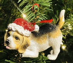 Hobby Lobby Christmas Ornament Beagle Dog Wearing Santa Hat New - £8.66 GBP