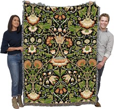 Tapestry Throw Woven From Cotton - Made In The Usa - William Morris, 72 X 54. - $67.92