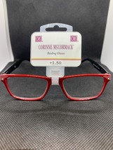 $28 NWT Corinne McCormack Women&#39;s Reading Glasses +1.50 Red and Black re... - $9.99