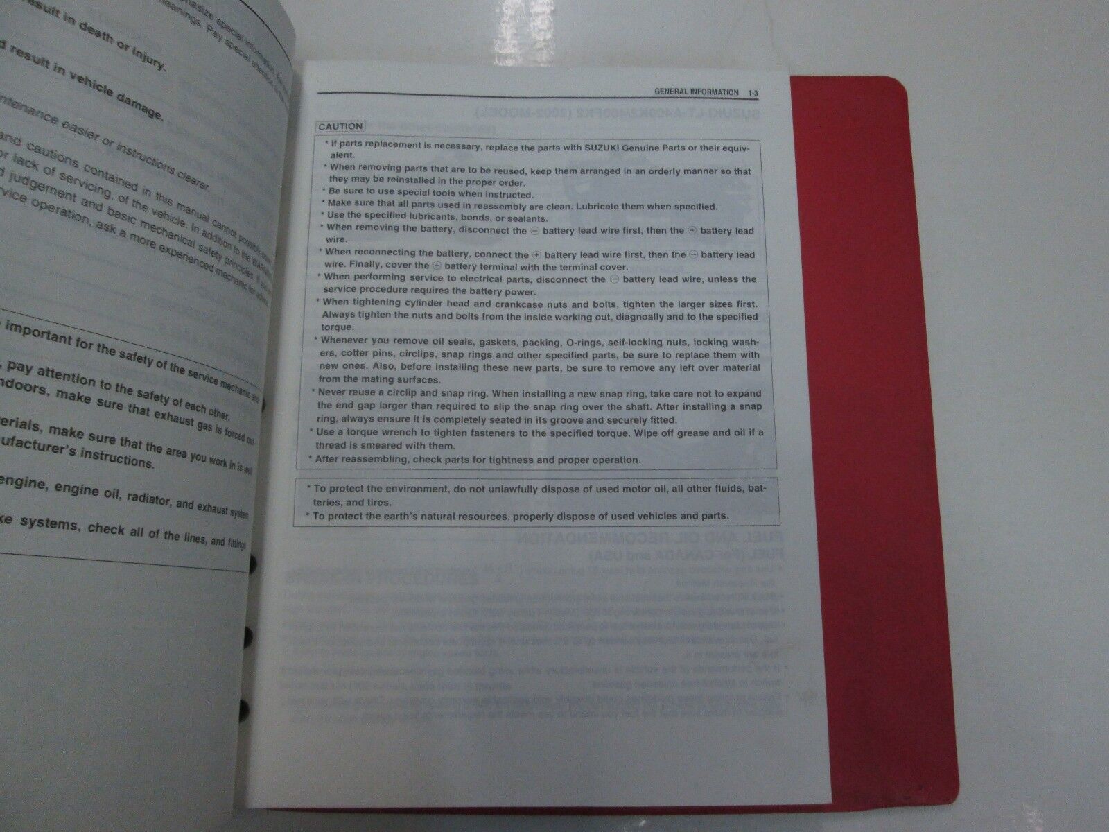 2002 03 04 05 2006 Suzuki LT-A400/F Service Manual BINDER FACTORY OEM BOOK 02*** Item image 7