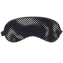 Vinyl Velour Checkered Blindfold Adjustable Elastic Strap Sleep Mask Bla... - £9.67 GBP