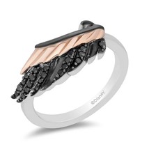 Enchanted Disney Black Diamond Maleficent Ring in Two Tone Sterling Silver Ring - £69.60 GBP