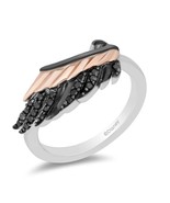 Enchanted Disney Black Diamond Maleficent Ring in Two Tone Sterling Silv... - €67,84 EUR