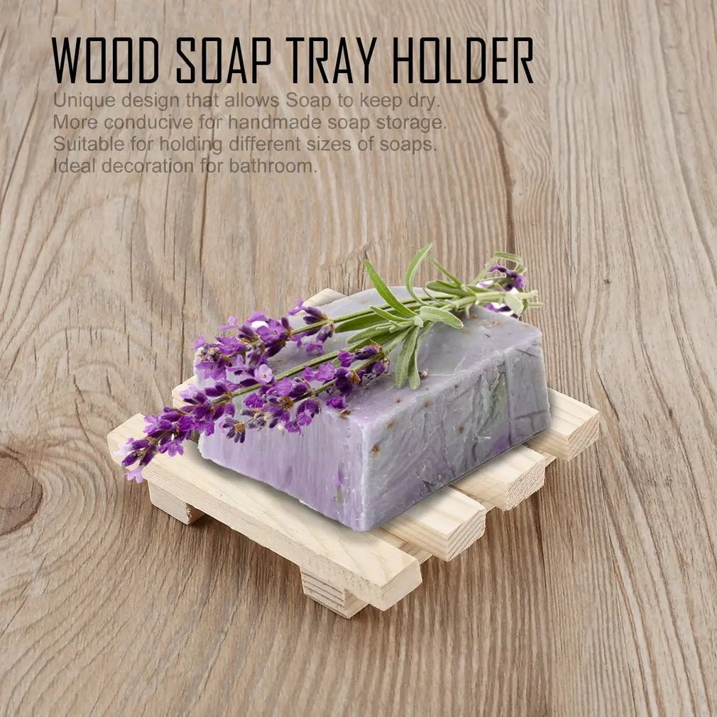 House Home 8 * 7 cm Portable Natural Wood Soap Storage Tray Holder Dish Storage  - £19.59 GBP