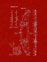 Compound Archery Bow Patent Print - Burgundy Red - £6.22 GBP+