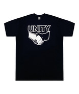 Vintage 80s 90s Unity T-Shirt Streetwear End Racism Graphic Black White - £9.52 GBP+
