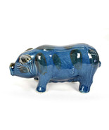 Vintage Chinese Porcelain Animal Figure of a Pig with Blue Monochrome Glaze - $2,319.60 MXN