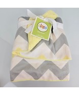 CIRCO BABY BLANKET YELLOW GRAY WHITE ZIGZAG ZIG ZAG CHEVRON STRIPE SHERP... - $653.38 MXN