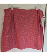 Womens XL Woolrich Pink Floral Print Linen-Cotton Blend Wrap 20&quot; Long Skirt - $351.44 MXN