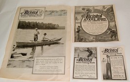 Vintage ad lot of 4 Bristol Steel Fishing Rods Anglers Country Cabin Wal... - £15.54 GBP